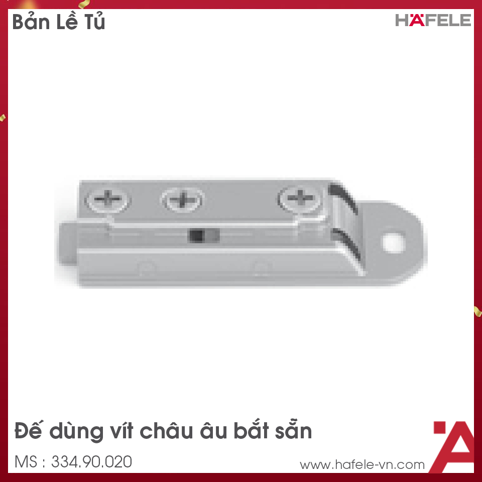 Đế Bản Lề Chữ I Lắp Với Tắc Kê Hafele 334.90.020