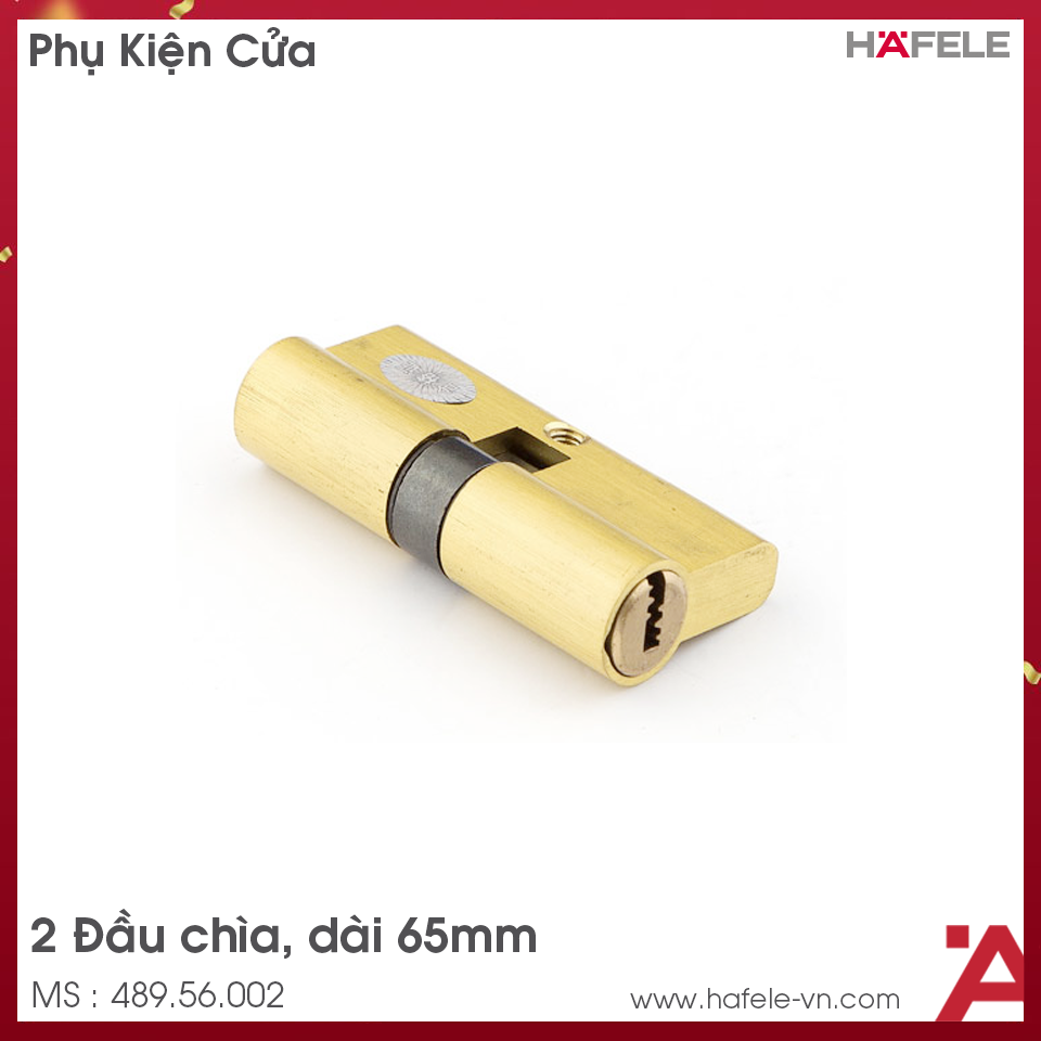 Ruột Khóa 2 Đầu Chìa 65mm Hafele 489.56.002