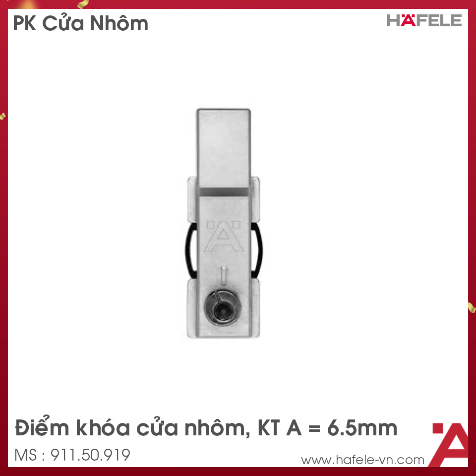 Điểm Khóa Cửa Nhôm 6.5mm Hafele 911.50.919