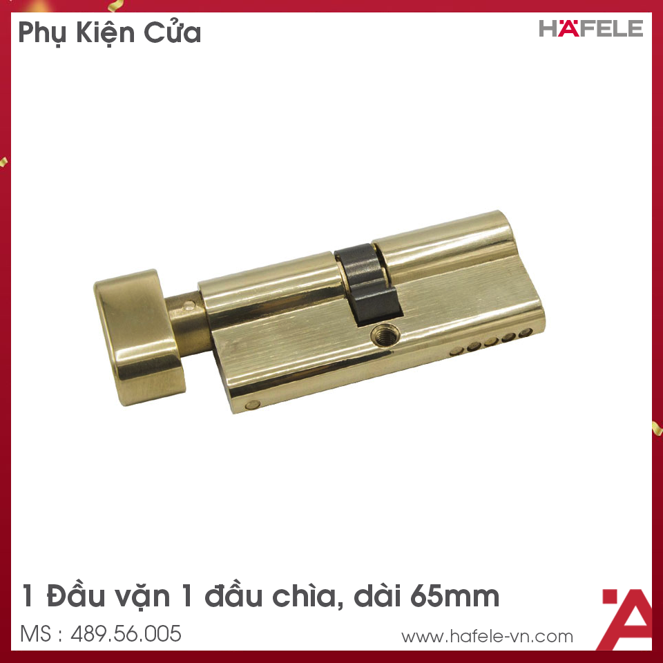 Ruột Khóa 1 Đầu Chìa 1 Đầu Vặn 65mm Hafele 489.56.005