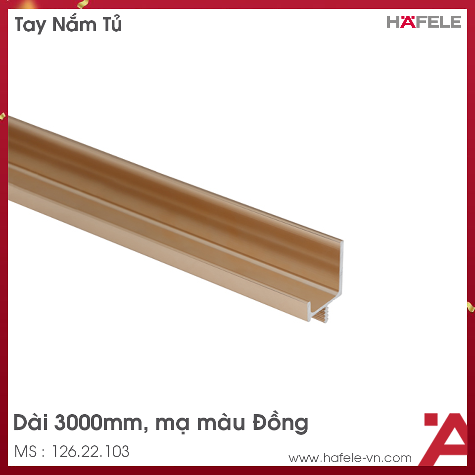 Tay Nắm Dạng Thanh Nhôm 3000mm Hafele 126.22.103