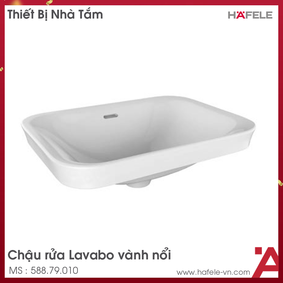 Chậu Lavabo Vành Nổi Sapporo Hafele 588.79.010