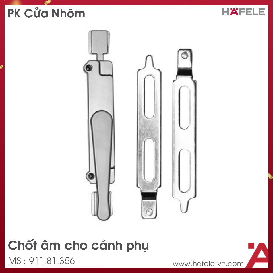 Chốt Âm Cho Cánh Phụ Cửa Nhôm Hafele 911.81.356