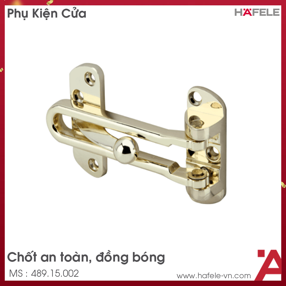 Chốt An Toàn Màu Đồng Bóng Hafele 489.15.002