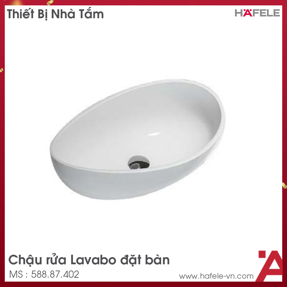 Chậu Lavabo đặt bàn HVN2013 Hafele 588.87.402