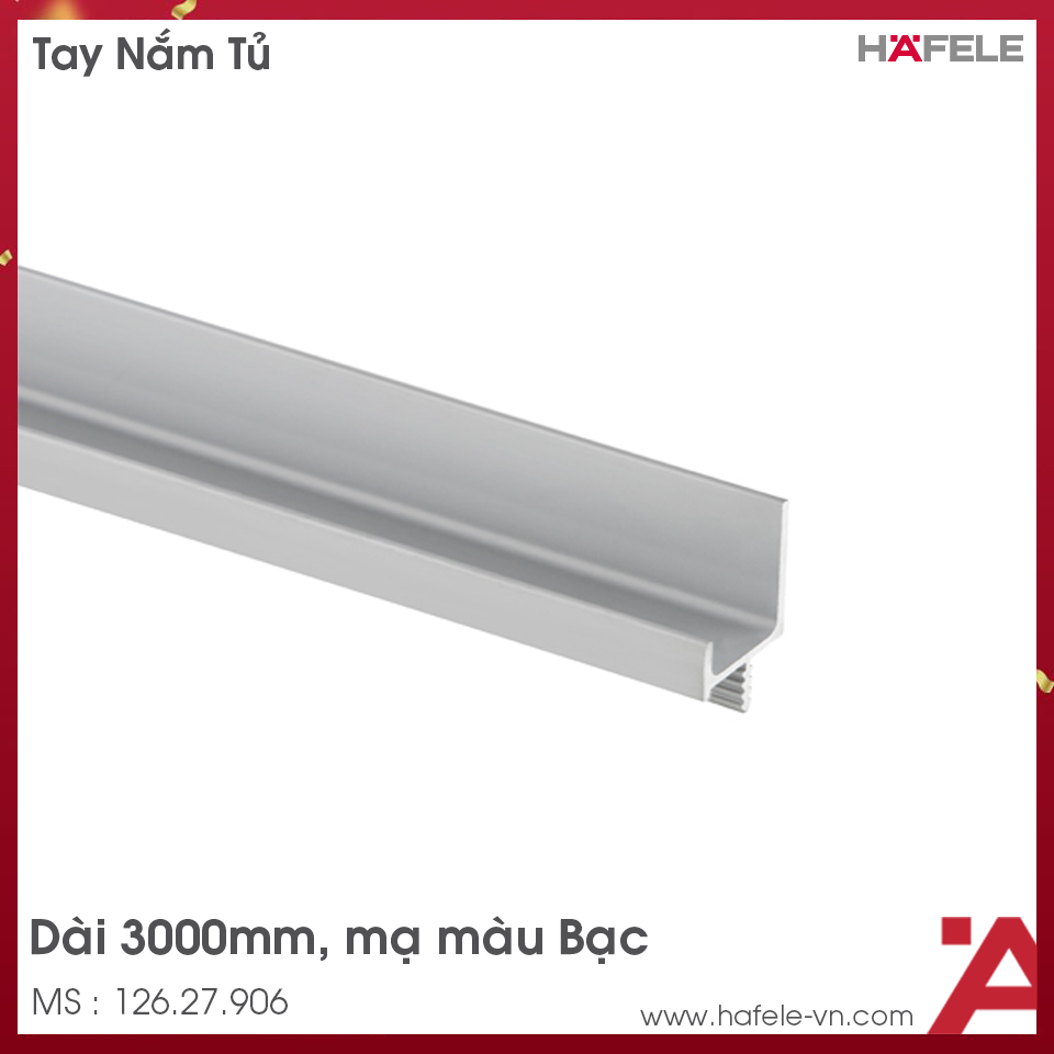 Tay Nắm Dạng Thanh Nhôm 3000mm Hafele 126.27.906