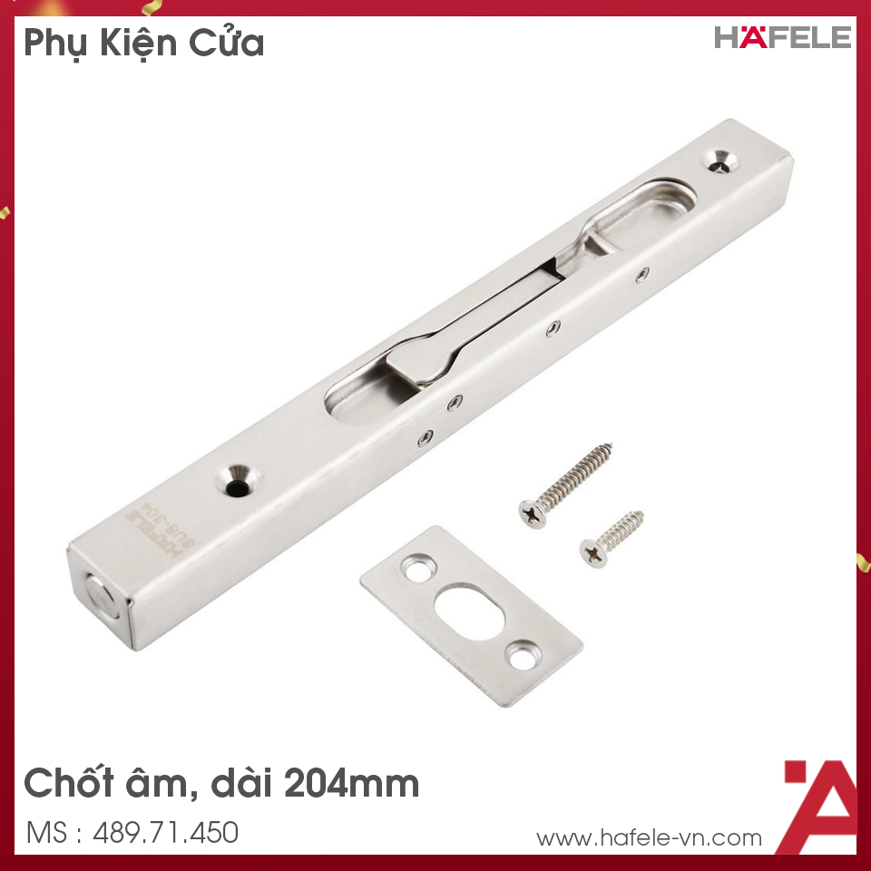 Chốt Cửa Âm 204mm Hafele 489.71.450