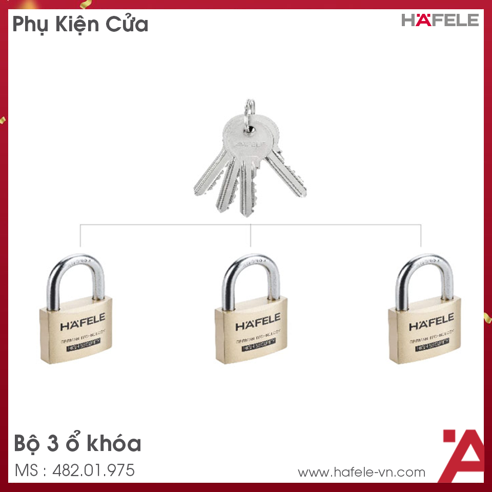 Bộ Khóa Treo 3 Ổ Hafele 482.01.975