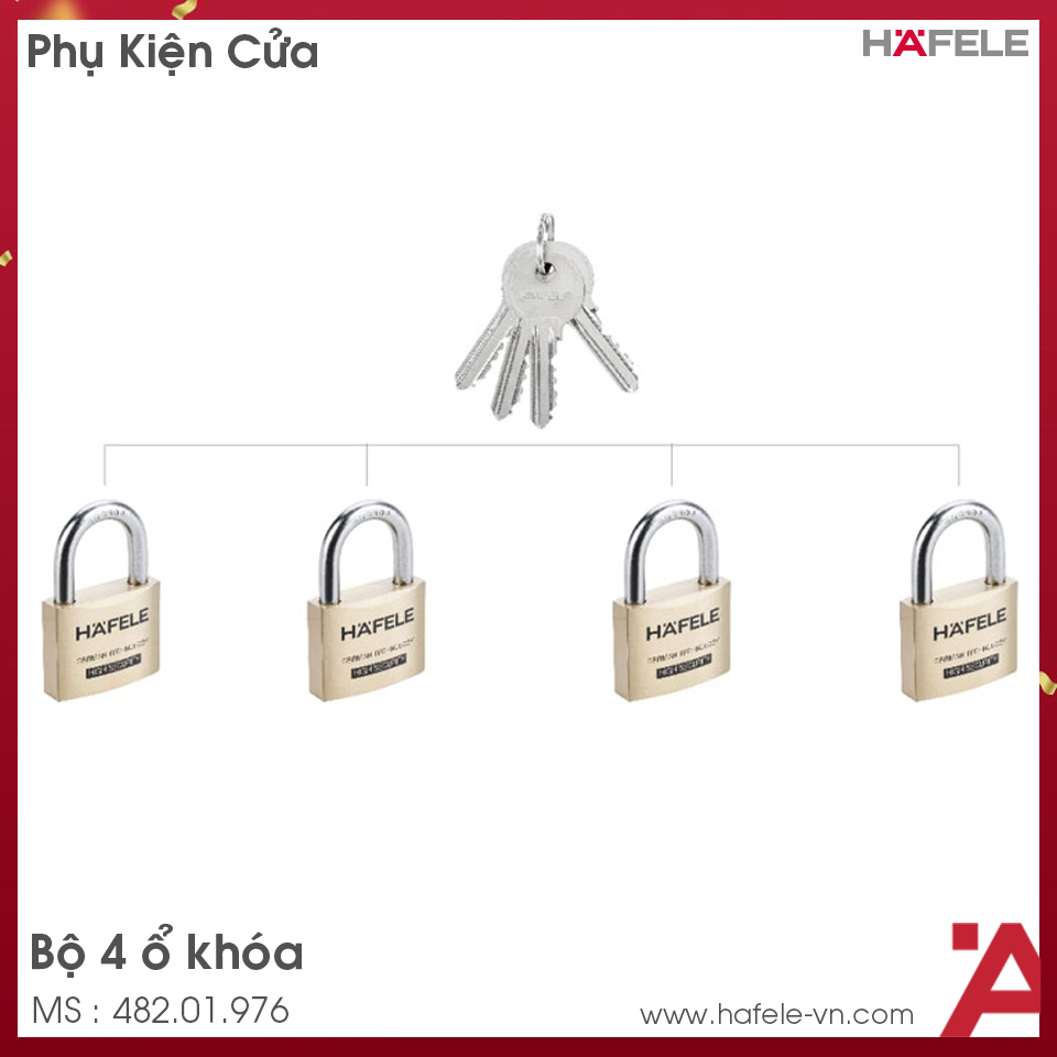 Bộ Khóa Treo 4 Ổ Hafele 482.01.976