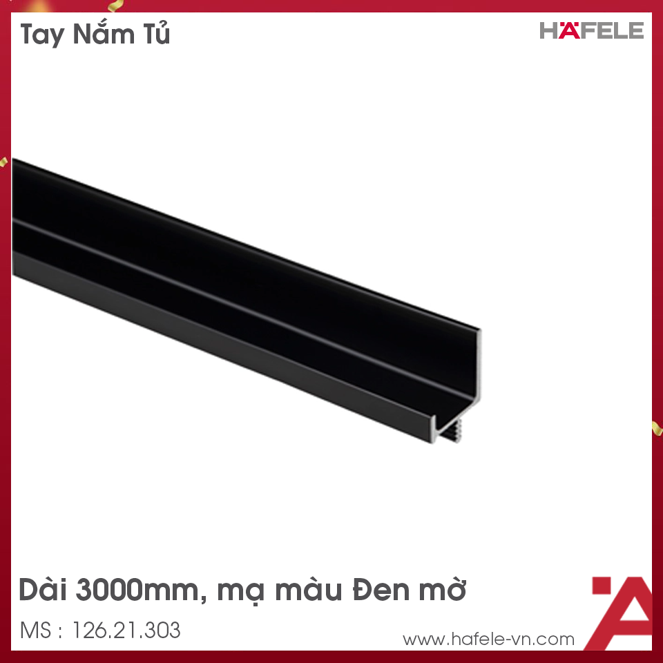 Tay Nắm Dạng Thanh Nhôm 3000mm Hafele 126.21.303