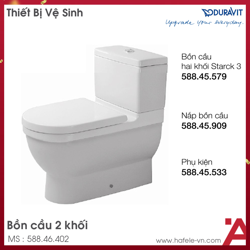 Bồn Cầu 2 Khối Starck 3 Duravit 588.46.402