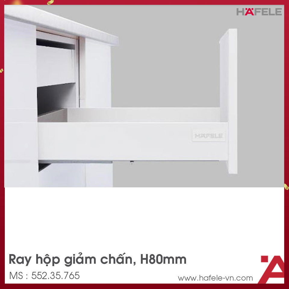 Ray Hộp Alto-S Giảm Chấn H80mm Hafele 552.35.765