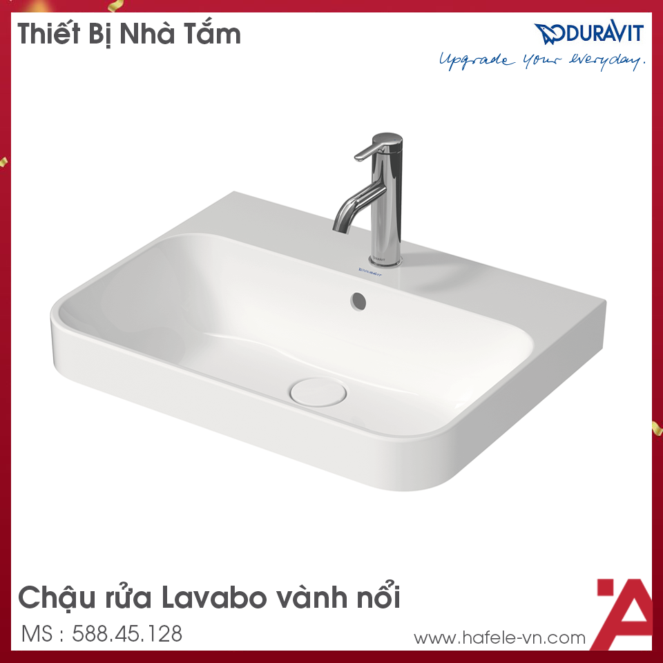 Chậu Sứ Vành Nổi Happy D2 Plus Duravit 588.45.128