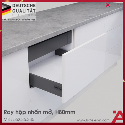 Ray Hộp Alto-S Nhấn Mở H80mm Hafele 552.36.335