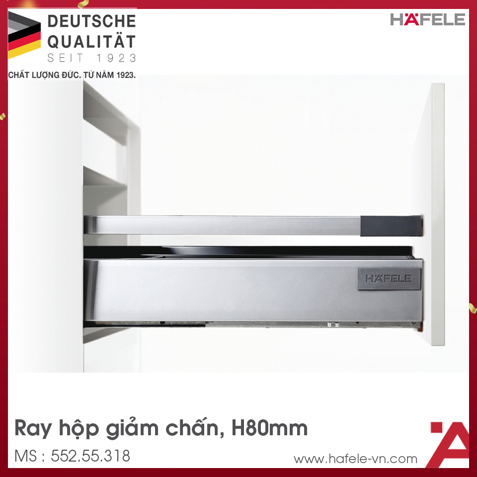 Ray Hộp Alto-S Giảm Chấn H80mm Hafele 552.55.318