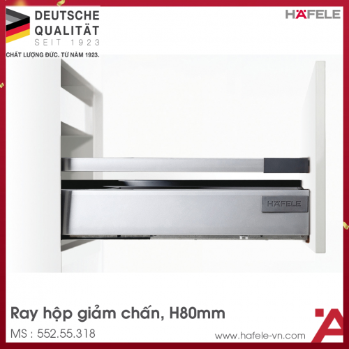 Ray Hộp Alto-S Giảm Chấn H80mm Hafele 552.55.318
