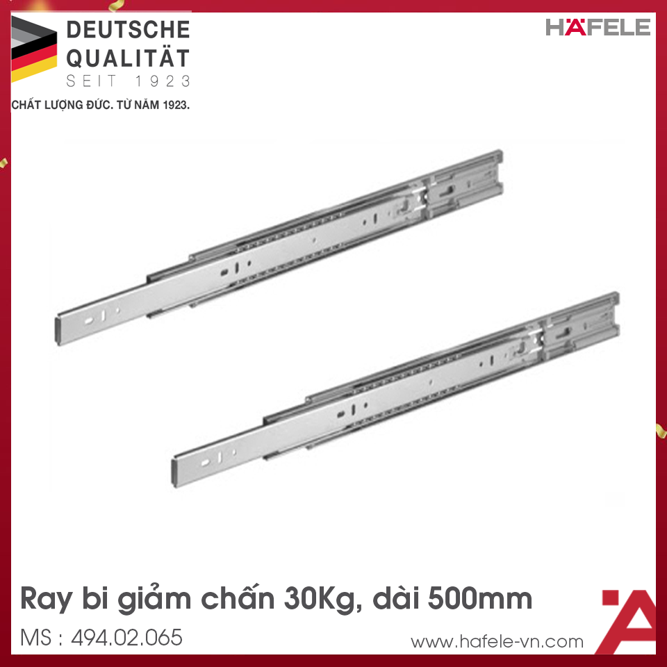 Ray Bi Giảm Chấn 500mm Hafele 494.02.065