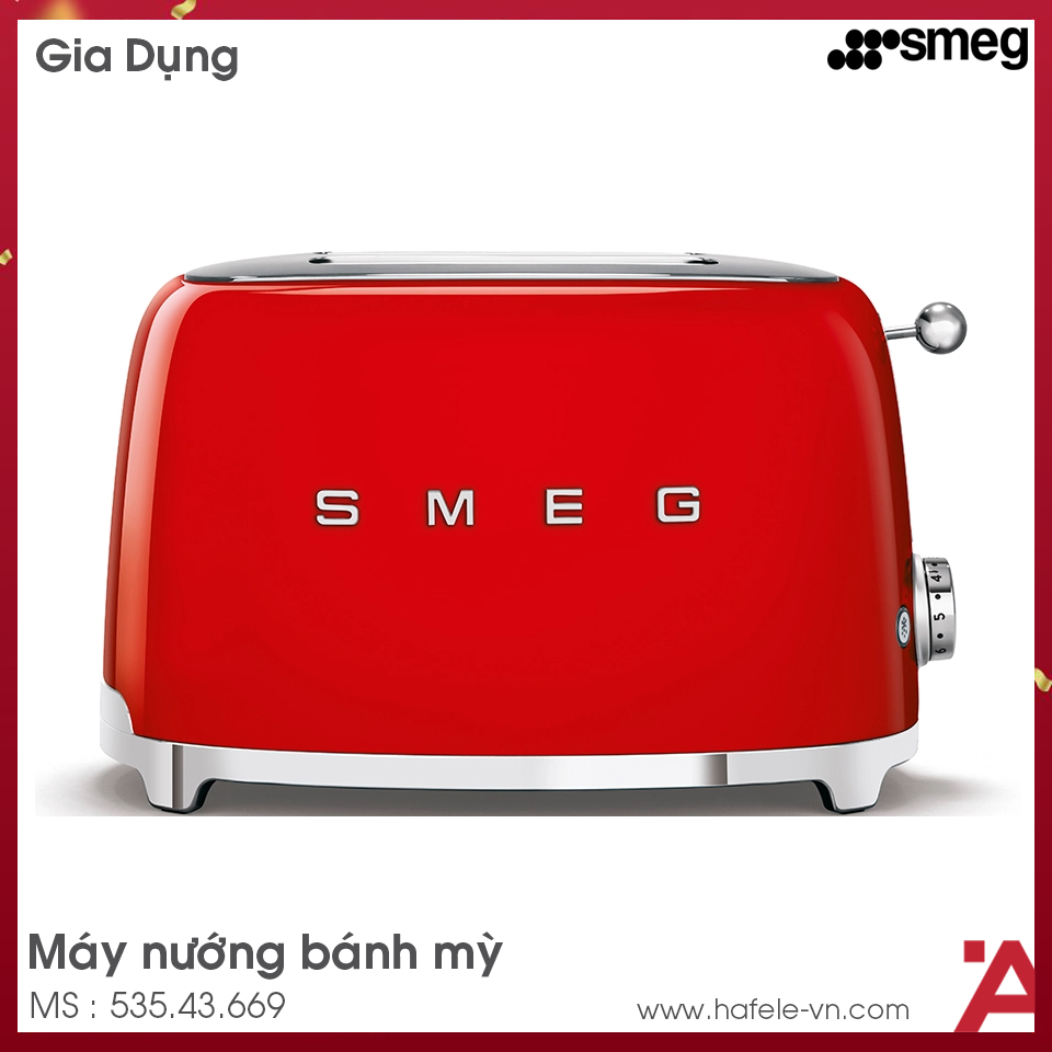 Máy Nướng Bánh Mỳ 2 Lát Smeg TSF01RDEU 535.43.669