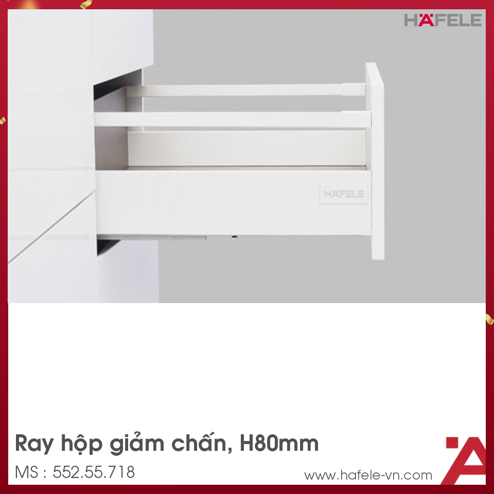 Ray Hộp Alto-S Giảm Chấn H80mm Hafele 552.55.718