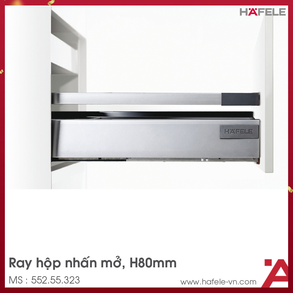 Ray Hộp Alto-S Nhấn Mở H80mm Hafele 552.55.323