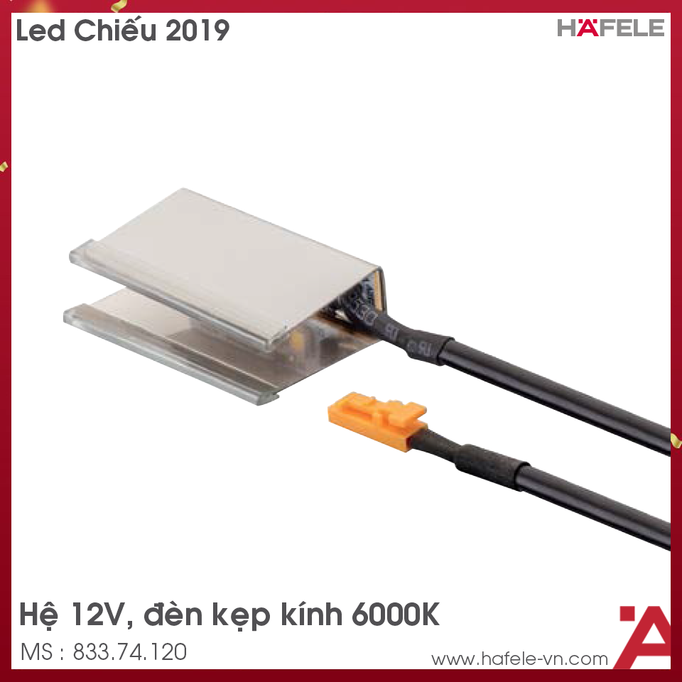 Đèn Kẹp Kính 12V Đơn Sắc Hafele 833.74.120