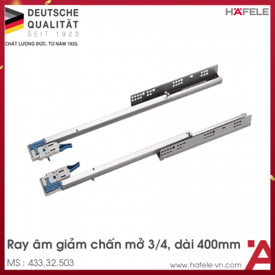 Ray Âm EPC EVO Mở 3/4 Giảm Chấn 400mm Hafele 433.32.503