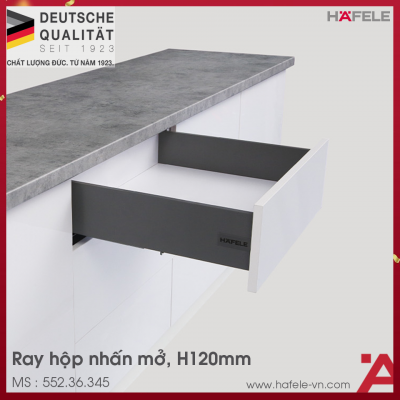 Ray Hộp Alto-S Nhấn Mở H120mm Hafele 552.36.345
