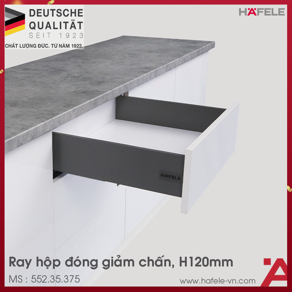 Ray Hộp Alto-S Giảm Chấn H120mm Hafele 552.35.375
