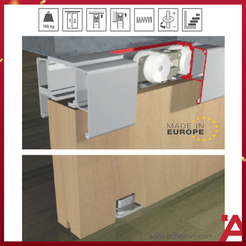 Phụ Kiện Cửa Trượt Slido Classic 160-K Hafele 940.82.255