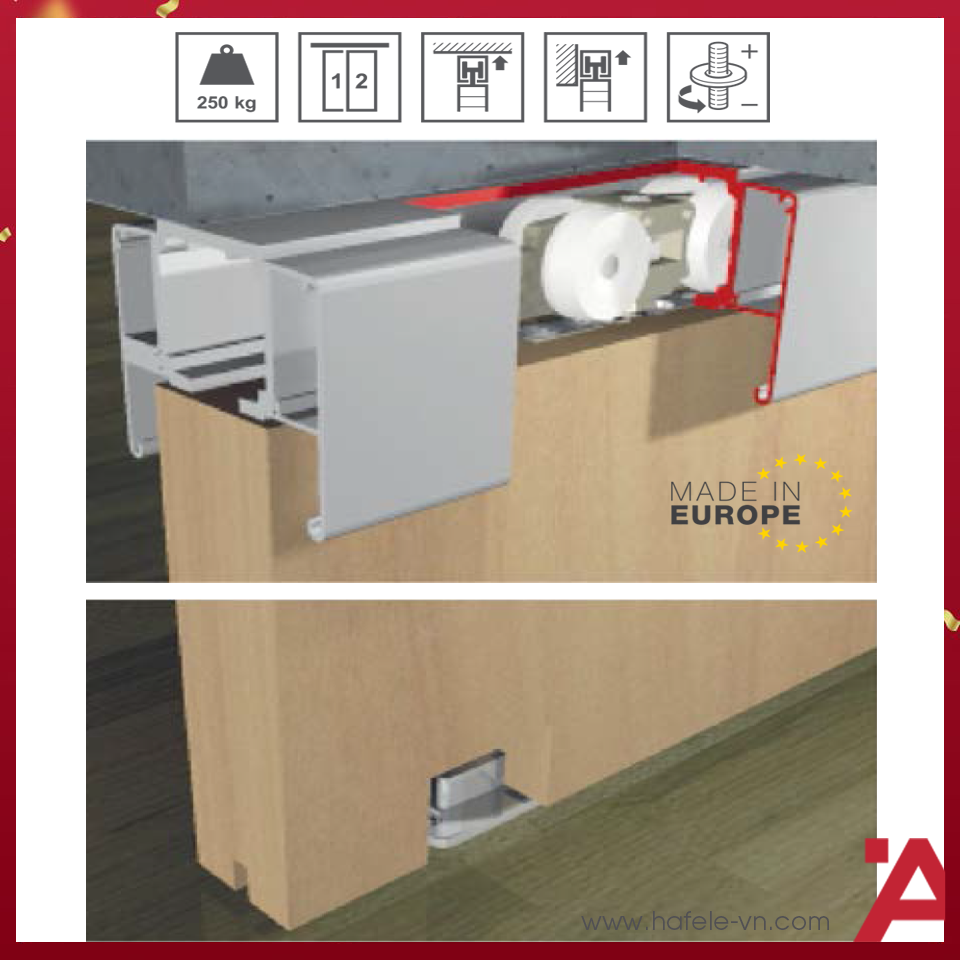 Phụ Kiện Cửa Trượt Slido Classic 250K Hafele 940.42.138