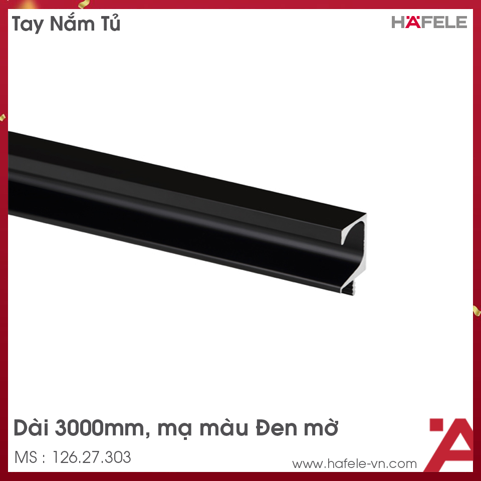 Tay Nắm Dạng Thanh Nhôm 3000mm Hafele 126.27.303