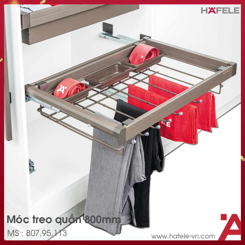 Móc Treo Quần 800mm Với Hộp Nhựa Hafele 807.95.113
