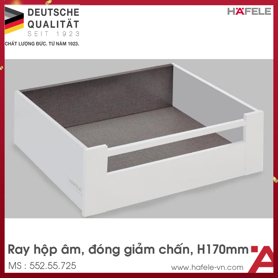 Ray Hộp Âm Alto-S Giảm Chấn H170mm Hafele 552.55.725