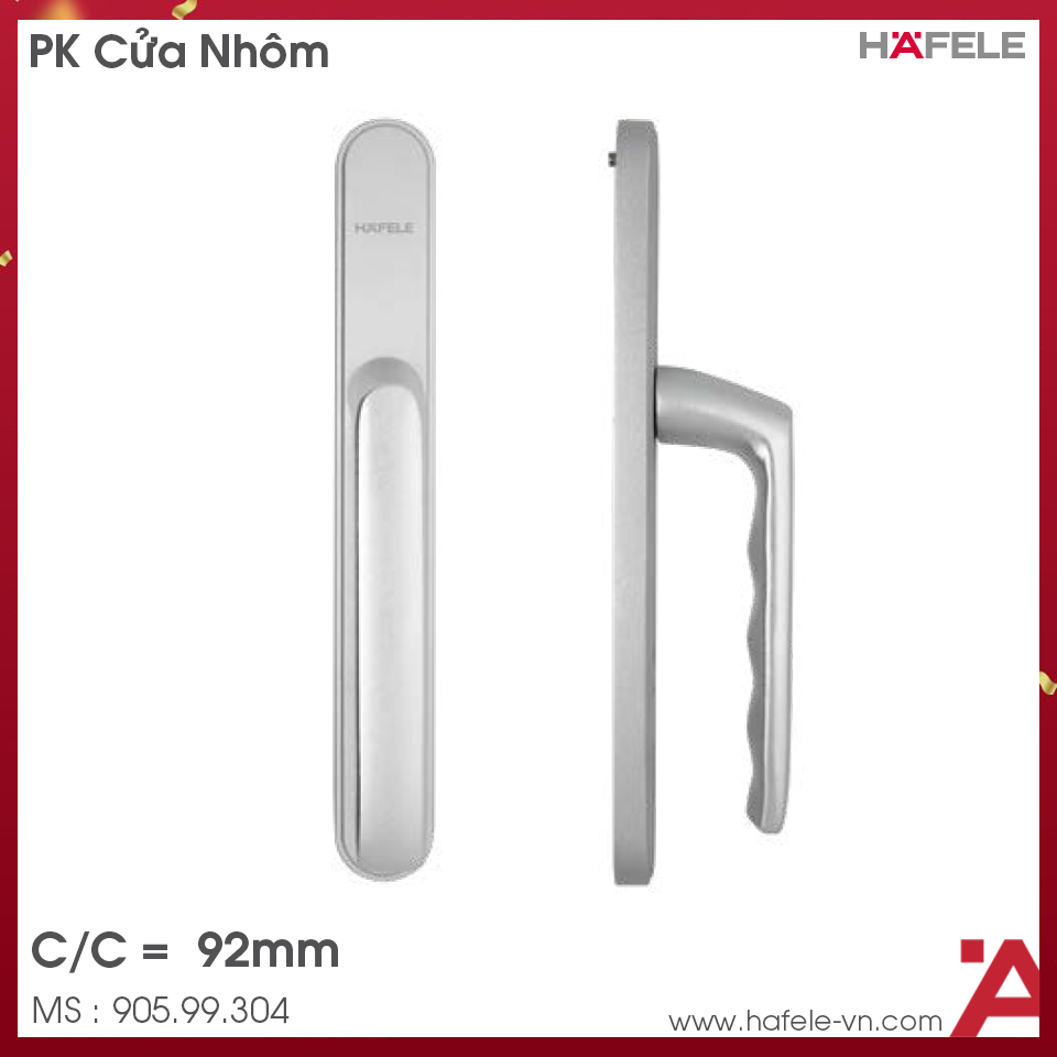 Tay Nắm Gạt Cửa Nhôm 92mm HL949ED-92 Hafele 905.99.304