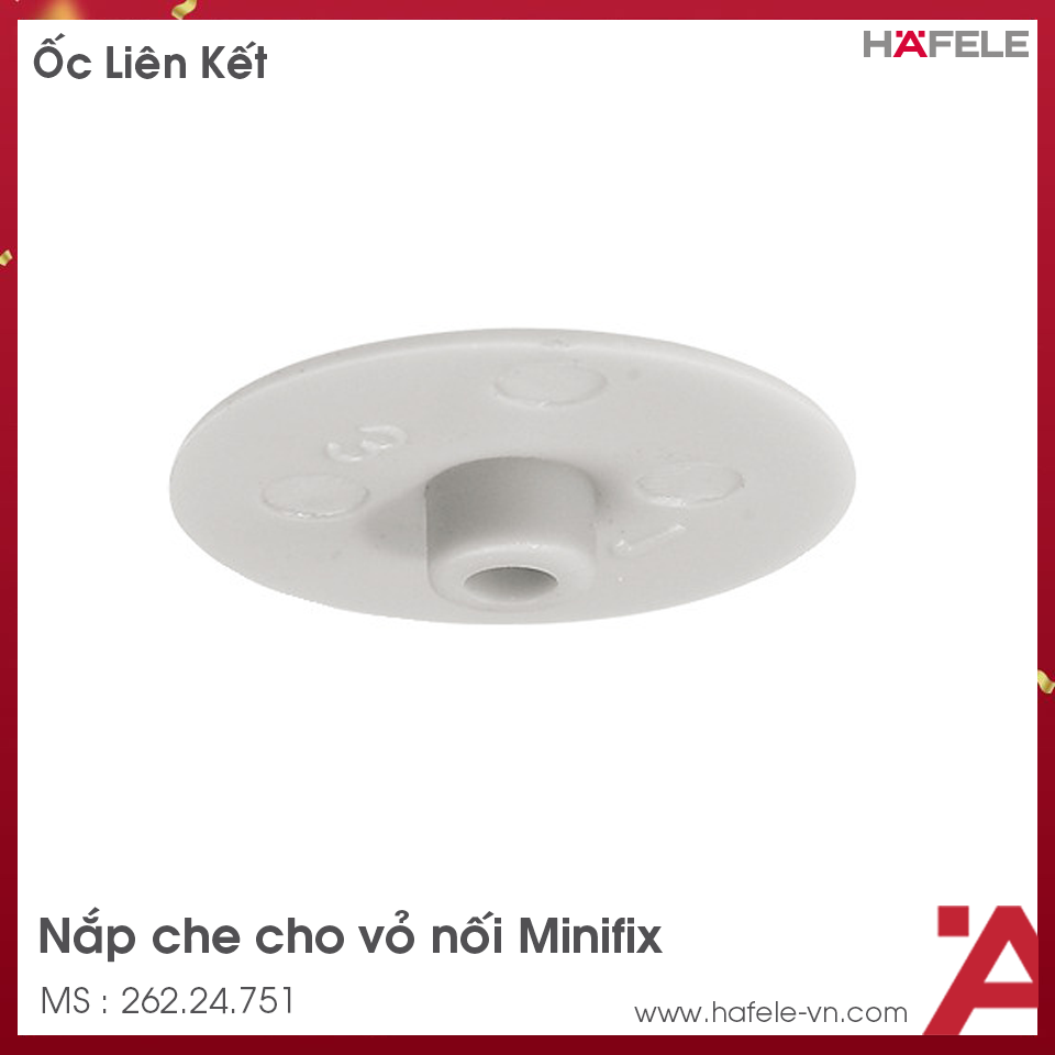 Nắp Che Cho Vỏ Nối Minifix 15 Không Vành Hafele 262.24.751