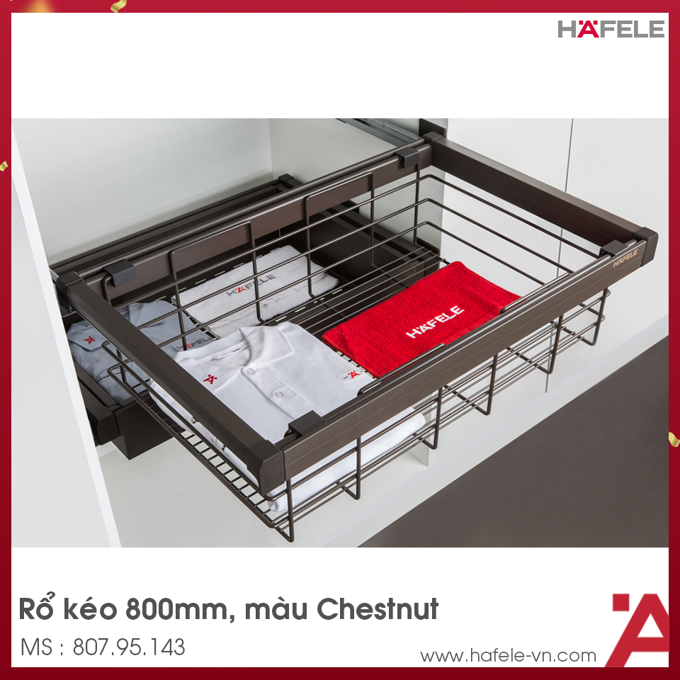 Rổ Kéo Bằng Kim Loại 800mm Hafele 807.95.143