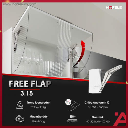 Bộ Tay Nâng Free Flap 3.15 Hafele 493.05.850