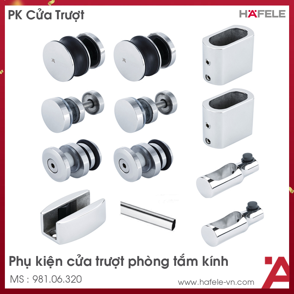 Cửa Trượt Phòng Tắm Kính Oval Hafele 981.06.320