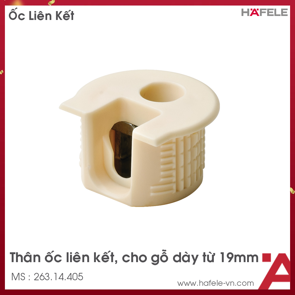 Thân Ốc Liên Kết Cho Gỗ Dày Từ 19mm Hafele 263.14.405