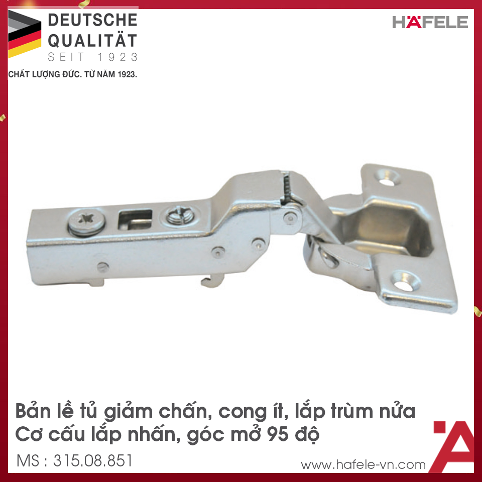 Bản Lề Trùm Nửa Metalla SM 95º Hafele 315.08.851