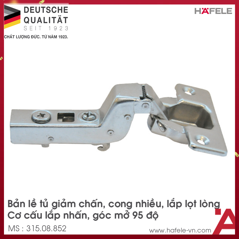 Bản Lề Lọt Lòng Metalla SM Giảm Chấn 95º Hafele 315.08.852