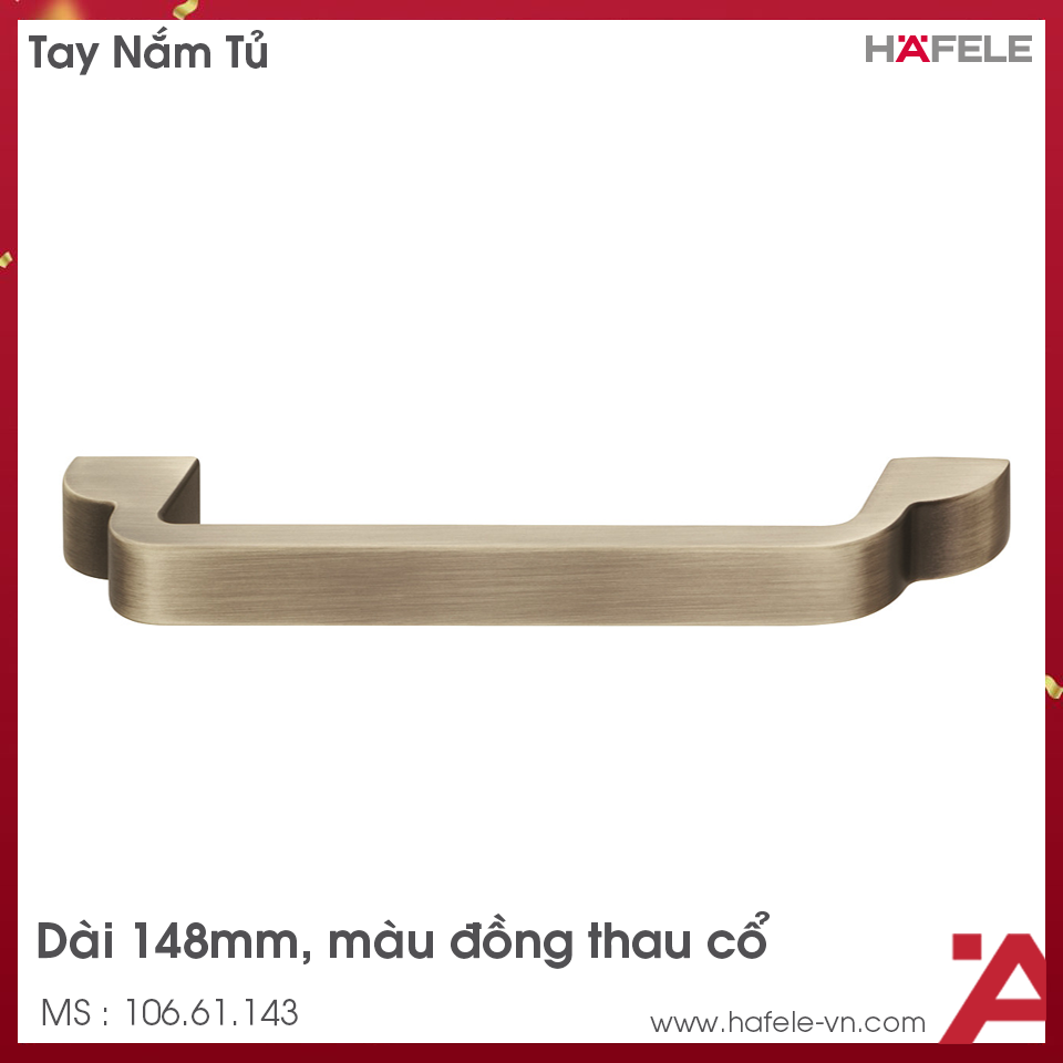 Tay Nắm Tủ H1530 Dài 148mm Hafele 106.61.143