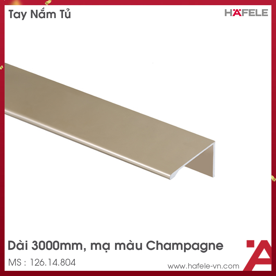 Tay Nắm Dạng Thanh Nhôm 3000mm Hafele 126.14.804