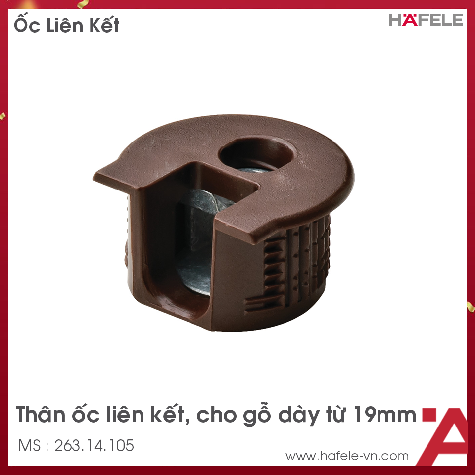 Thân Ốc Liên Kết Cho Gỗ Dày Từ 19mm Hafele 263.14.105