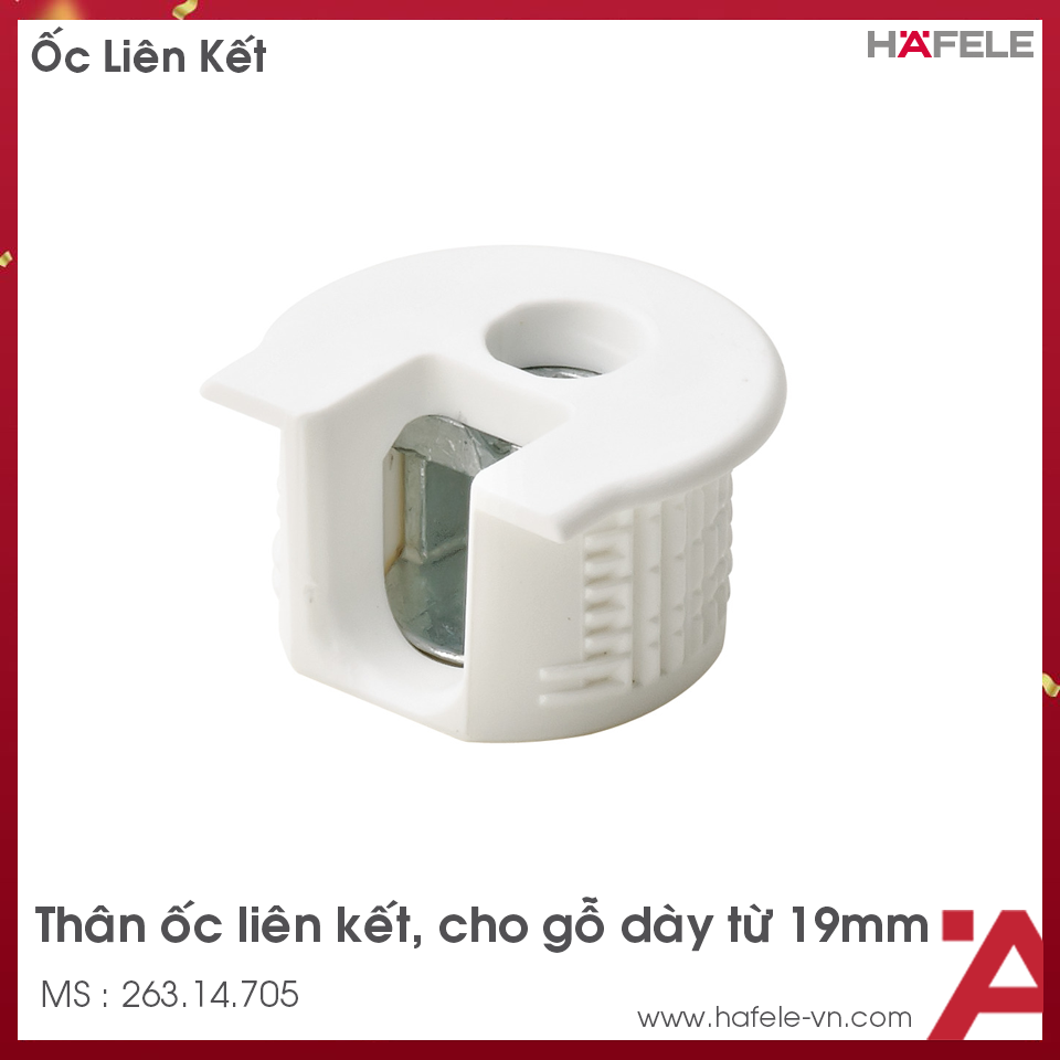 Thân Ốc Liên Kết Cho Gỗ Dày Từ 19mm Hafele 263.14.705