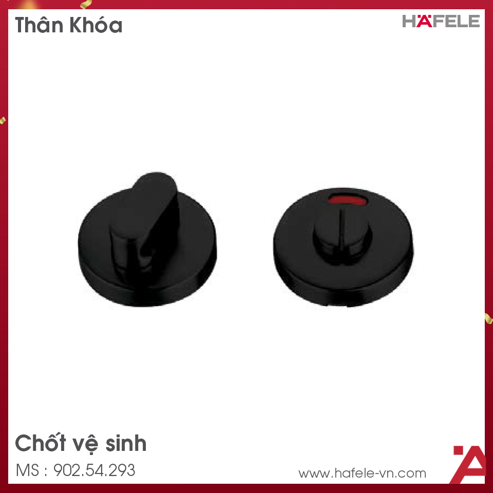 Chốt Vệ Sinh Màu Đen Hafele 902.54.293