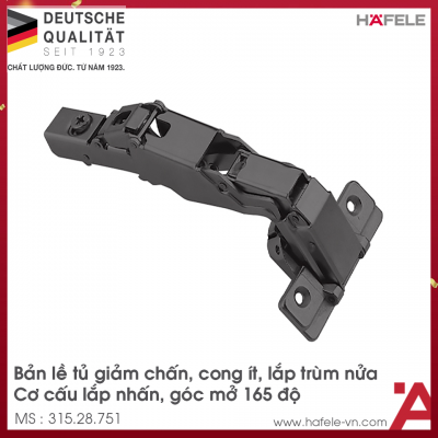 Bản Lề Trùm Nửa Metalla SM 165º Hafele 315.28.751