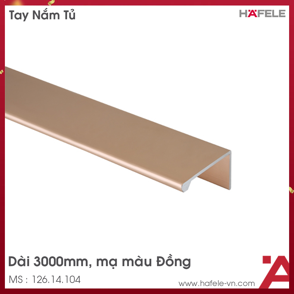 Tay Nắm Dạng Thanh Nhôm 3000mm Hafele 126.14.104