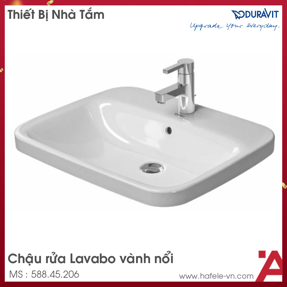 Chậu Lavabo Vành Nổi Durastyle Hafele 588.45.206