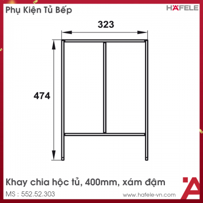 Khay Chia Ngăn Kéo Rộng 400mm Hafele 552.52.303